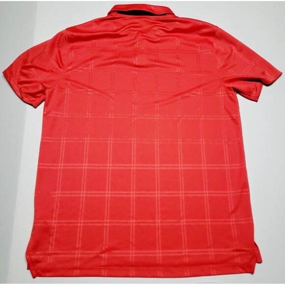NIKE Golf Dri-Fit DA2969-631 Vapor Texture Plaid Red Orange Polo Shirt NWOT - Picture 3 of 10